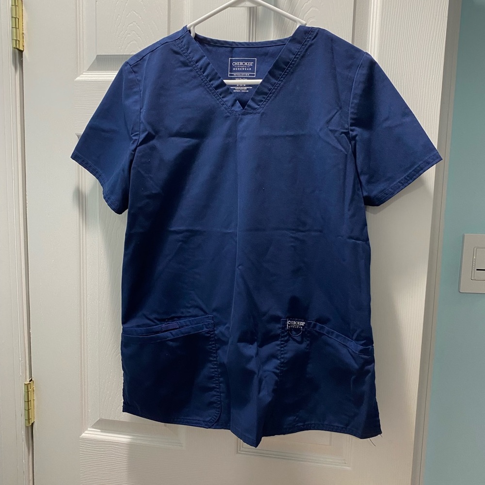 Cherokee navy blue women’s scrub top